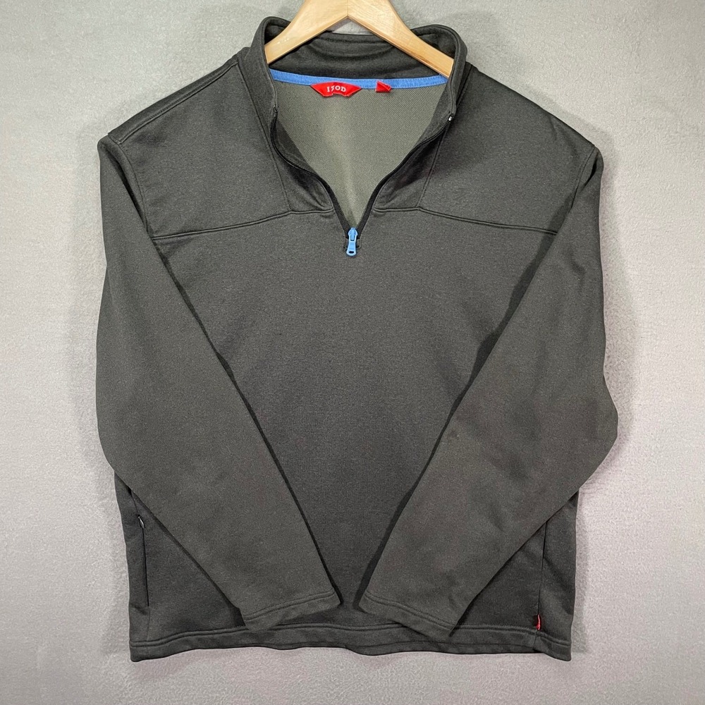 IZOD Mens Large Gray Quarter Zip Pullover Performance Golf Mock Neck Sweater
